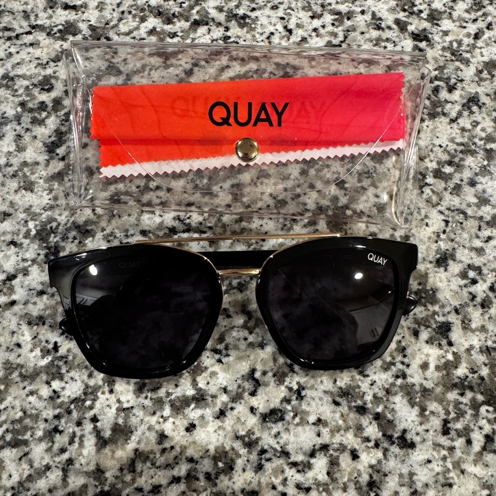 Quay Sweet Dreams Black & Gold Sunglasses (Polarized)